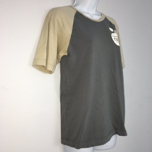 Nordstrom Rack Women S Tan Gray Raglan Short Sleeve 100% Cotton Pullover T-Shirt - Picture 4 of 7